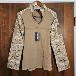 CQR Tactical Combat Shirt | Desert Digital Camo Quarter-Zip | Men’s Medium